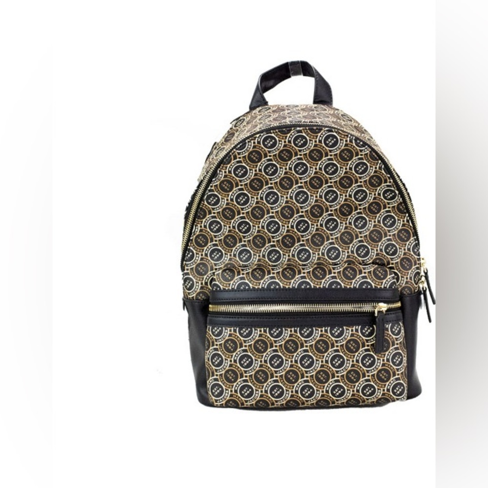 Marc Jacobs Signet Mini Black Logo Printed Leather Shoulder Backpack Bookbag